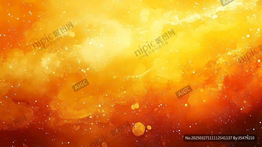 橙黃夢幻星云背景圖