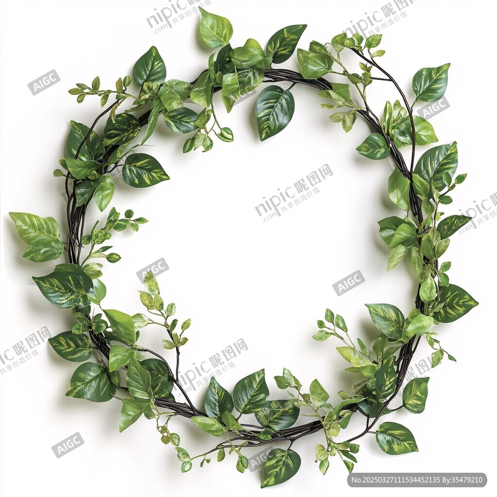 綠葉藤蔓花環(huán)裝飾擺件