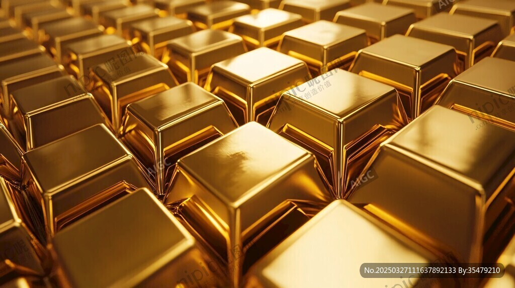金光閃耀的金磚陣列