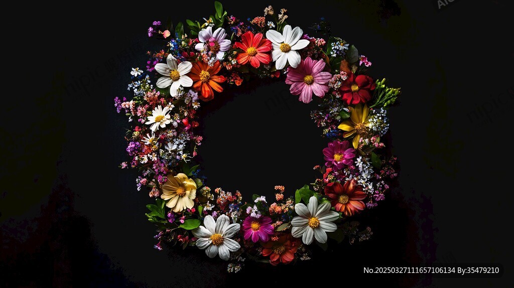 多彩鮮花花環(huán)