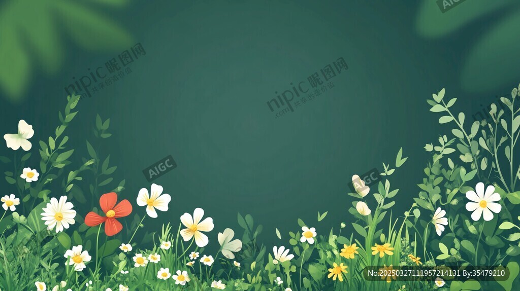 清新花草背景圖