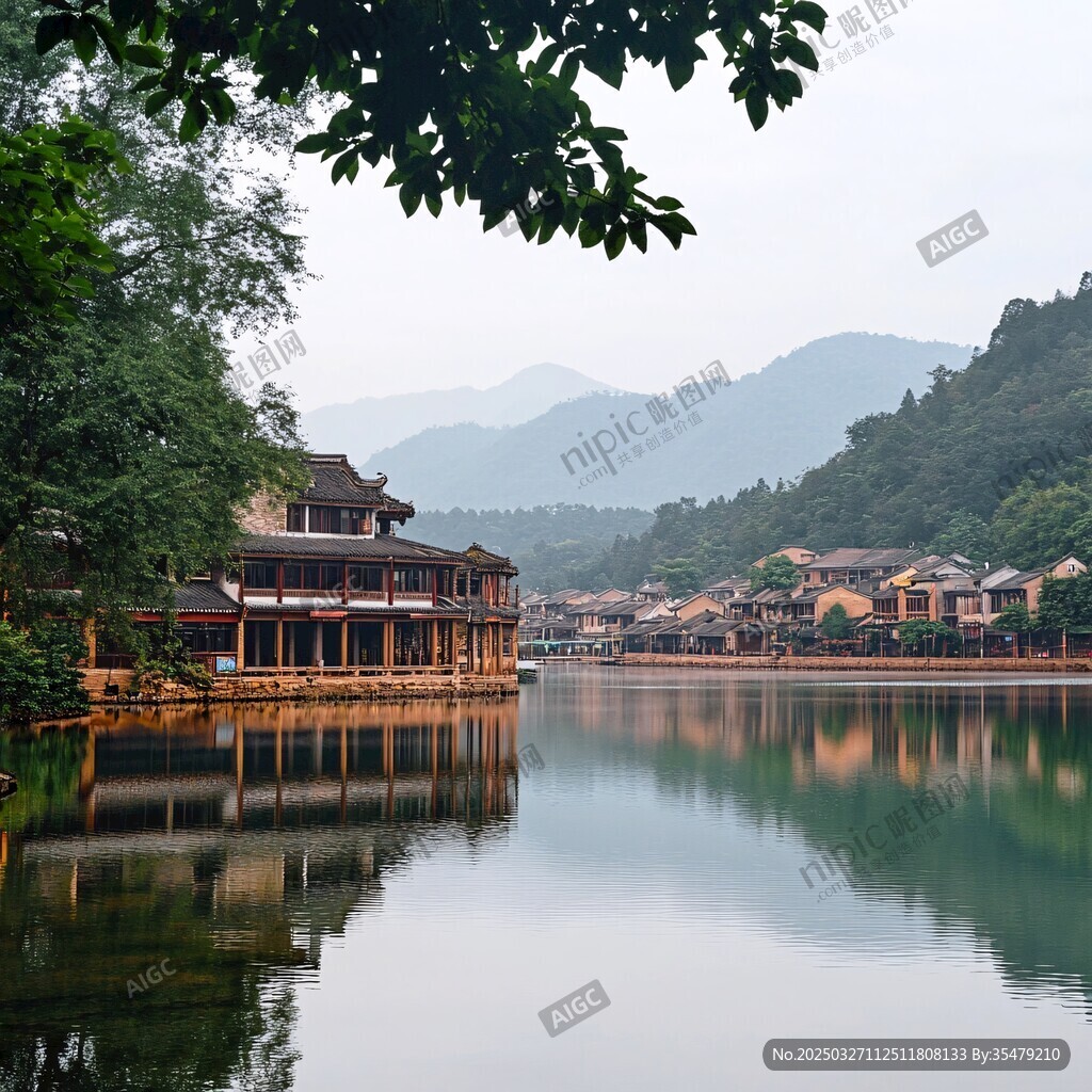 湖畔古村 山水相依的詩意景致