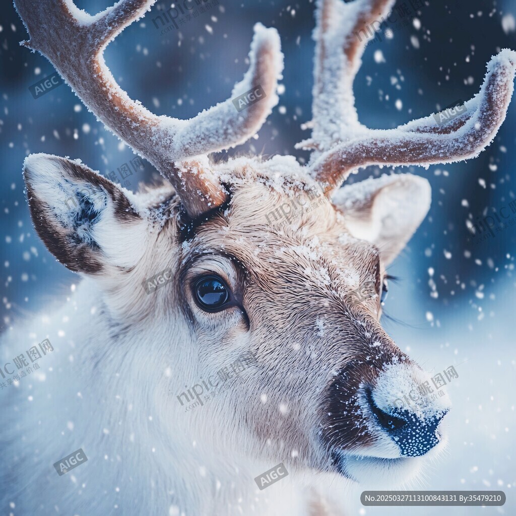 雪中馴鹿 靈動的冬日精靈