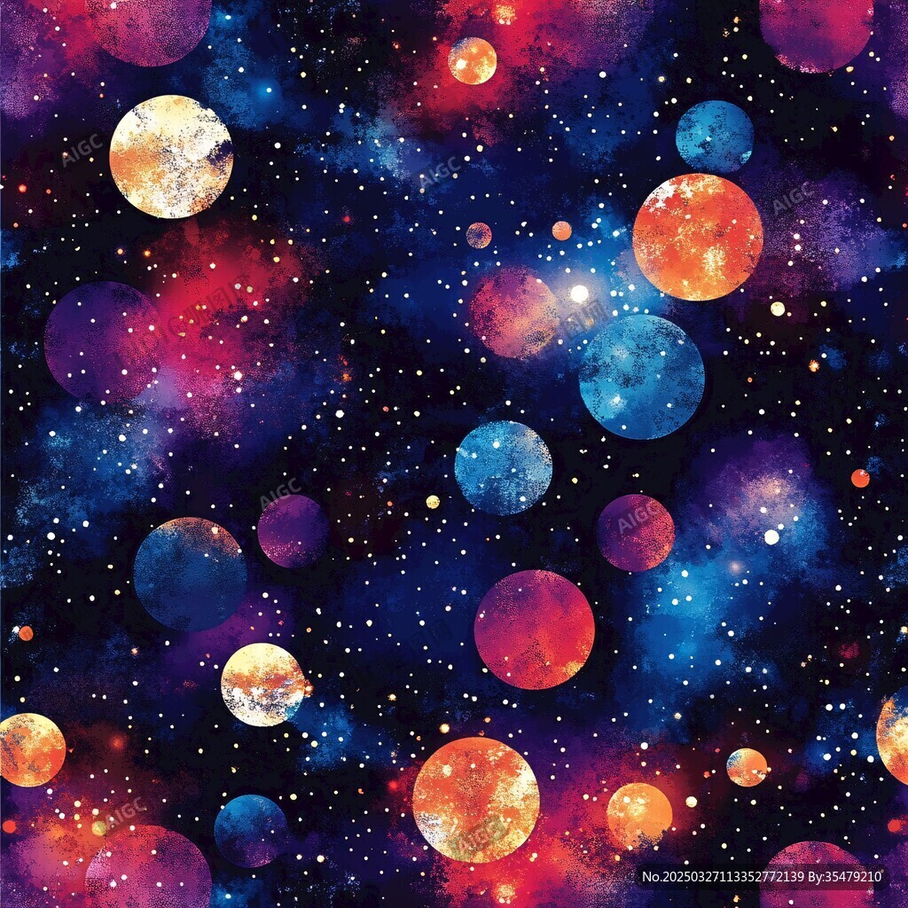 夢幻宇宙星球星空圖案