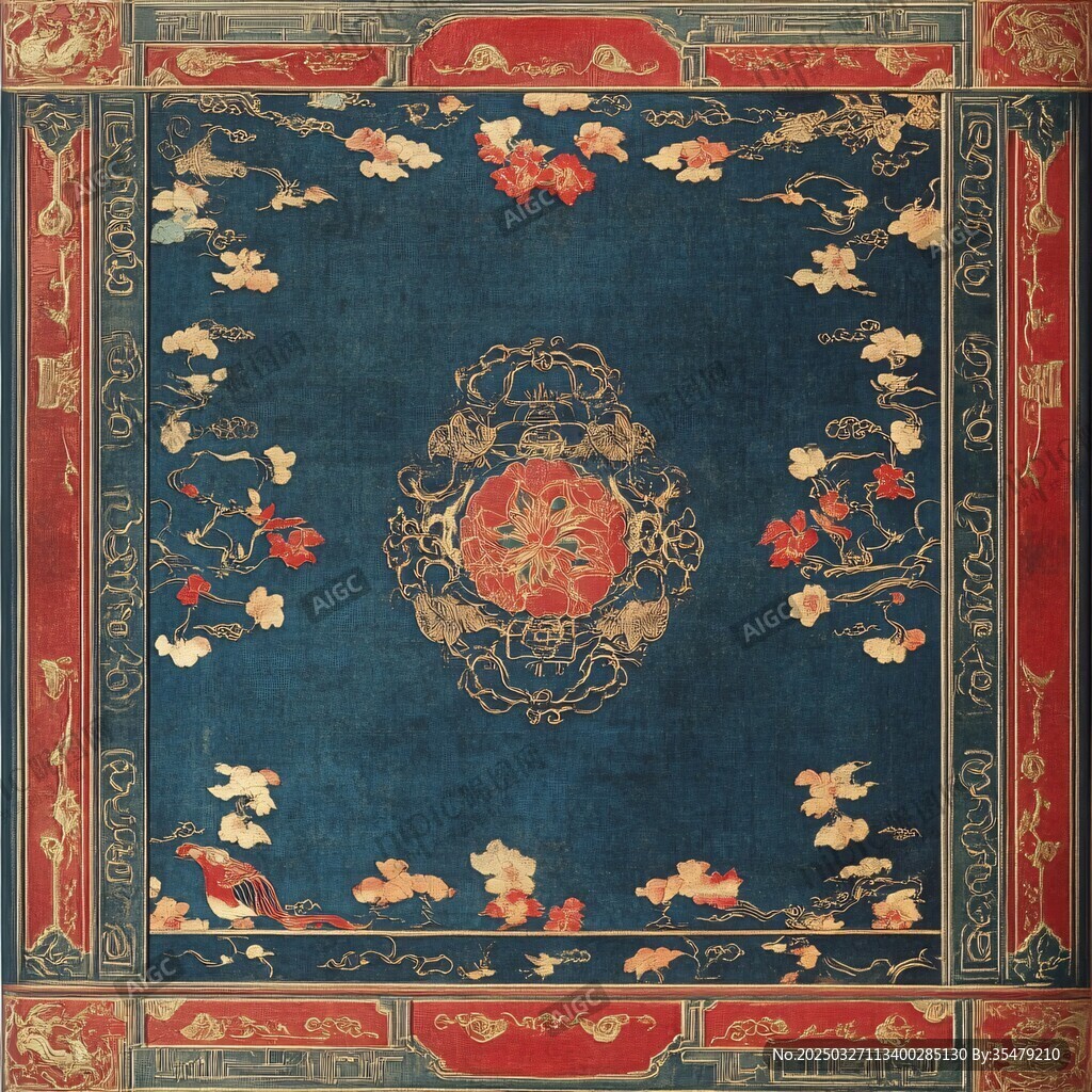 中式古典刺繡花紋圖案