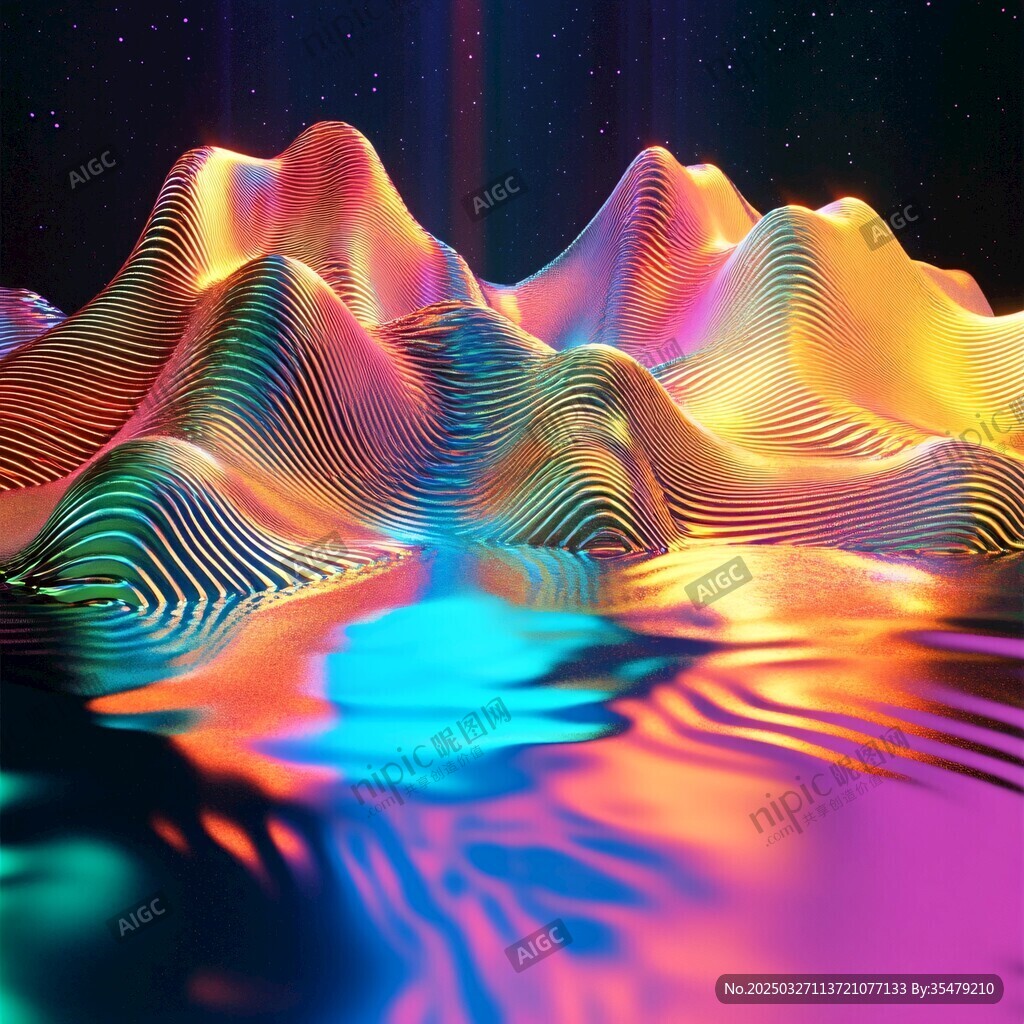 夢幻炫彩3D山水光影景觀