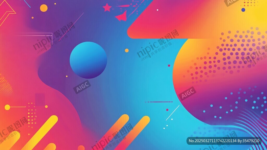 炫彩幾何抽象流體背景圖