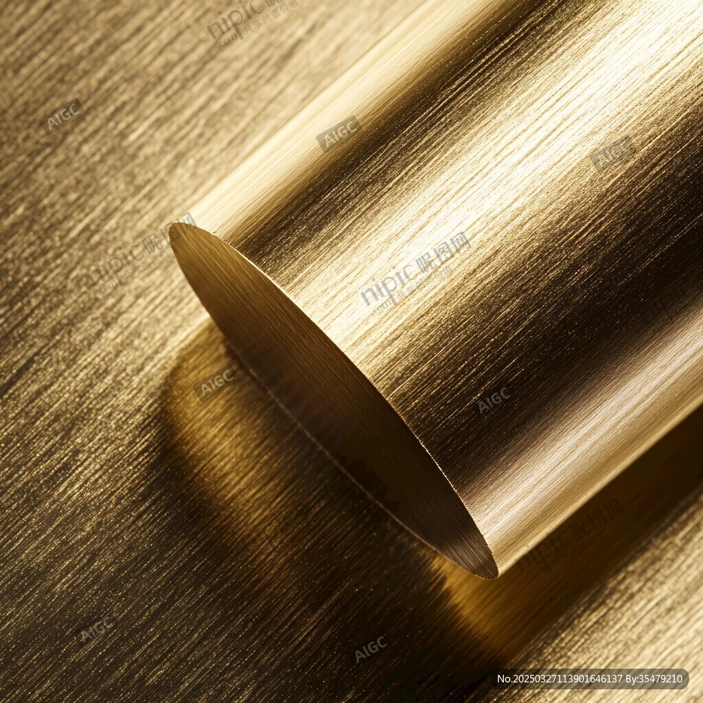 金色金屬管質(zhì)感特寫(xiě)