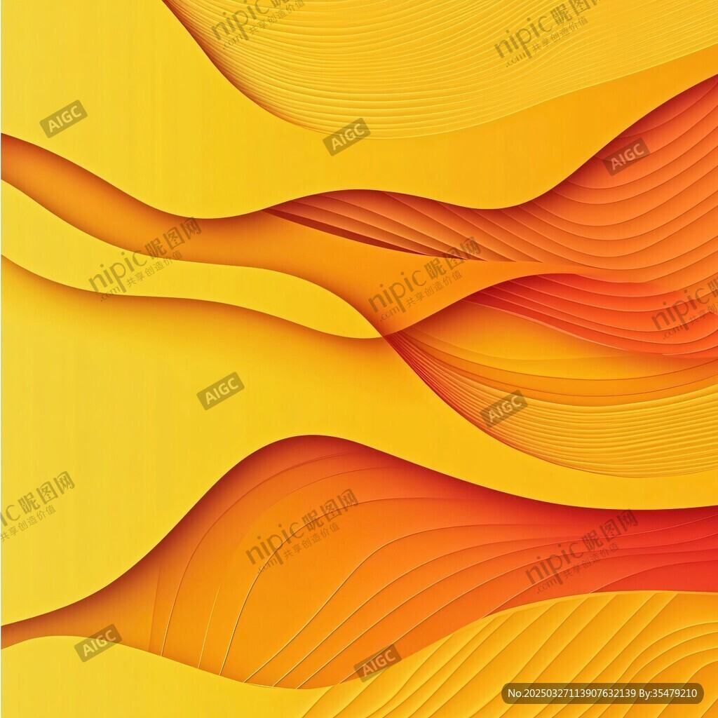 動(dòng)感橙黃波浪抽象背景圖