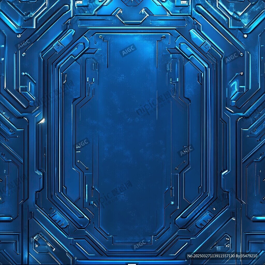 藍色科技風金屬質感背景圖
