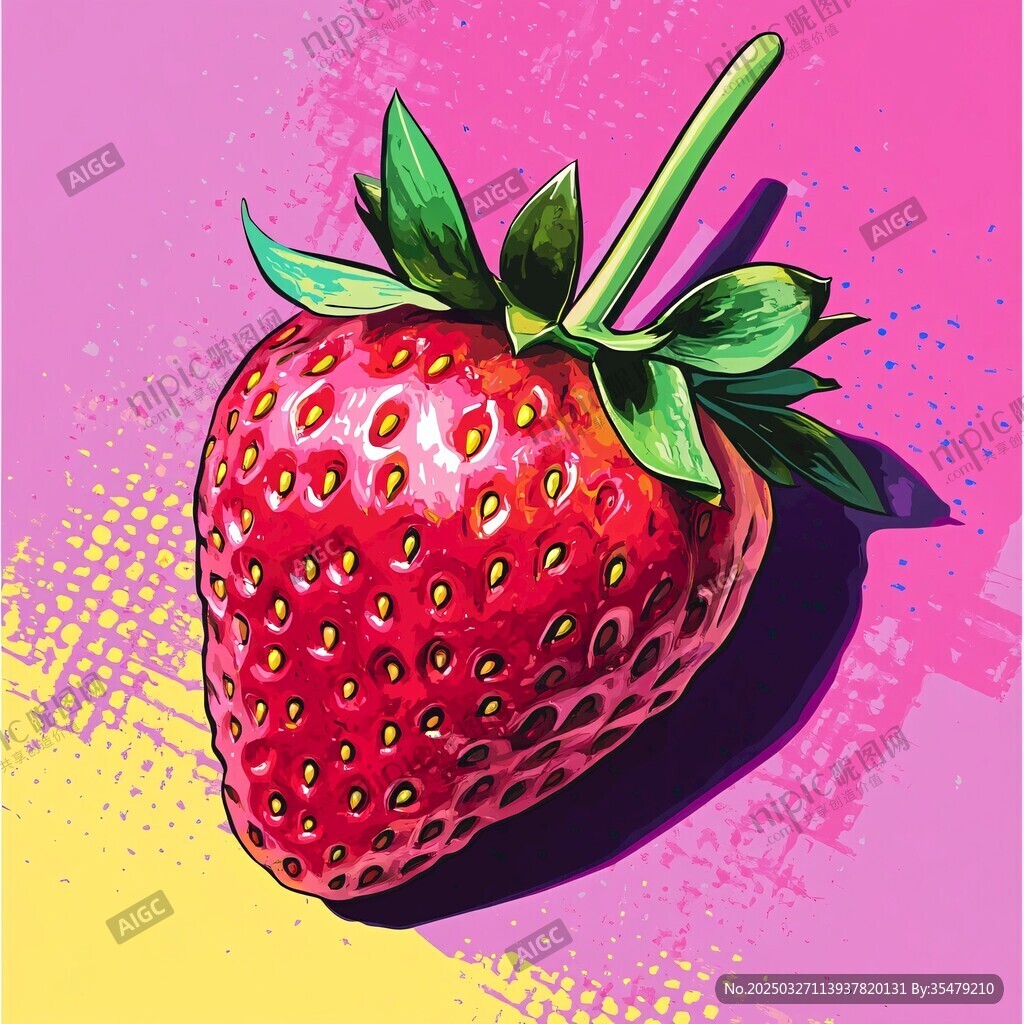 復(fù)古風(fēng)草莓插畫