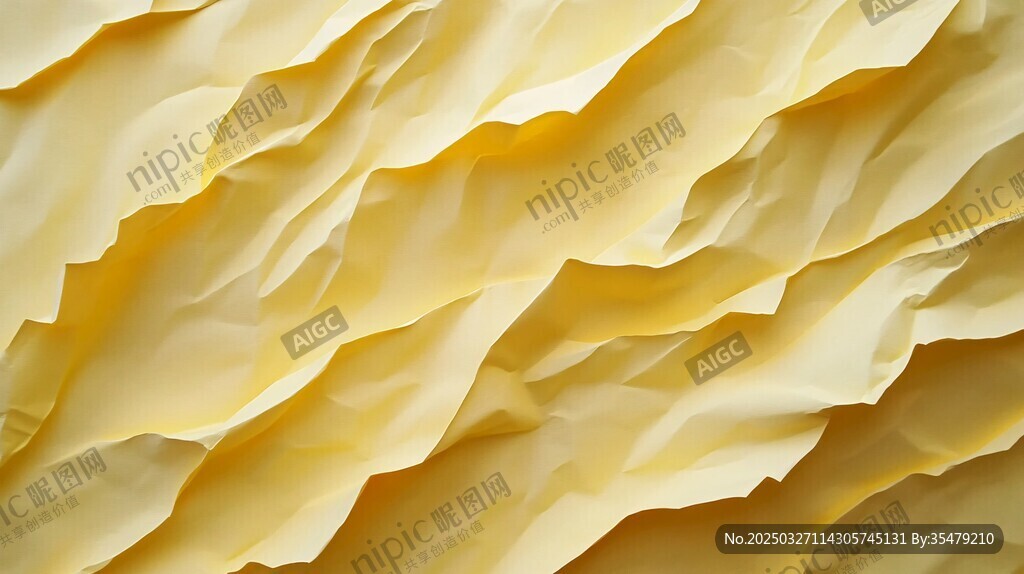 金黃褶皺紋理抽象背景圖