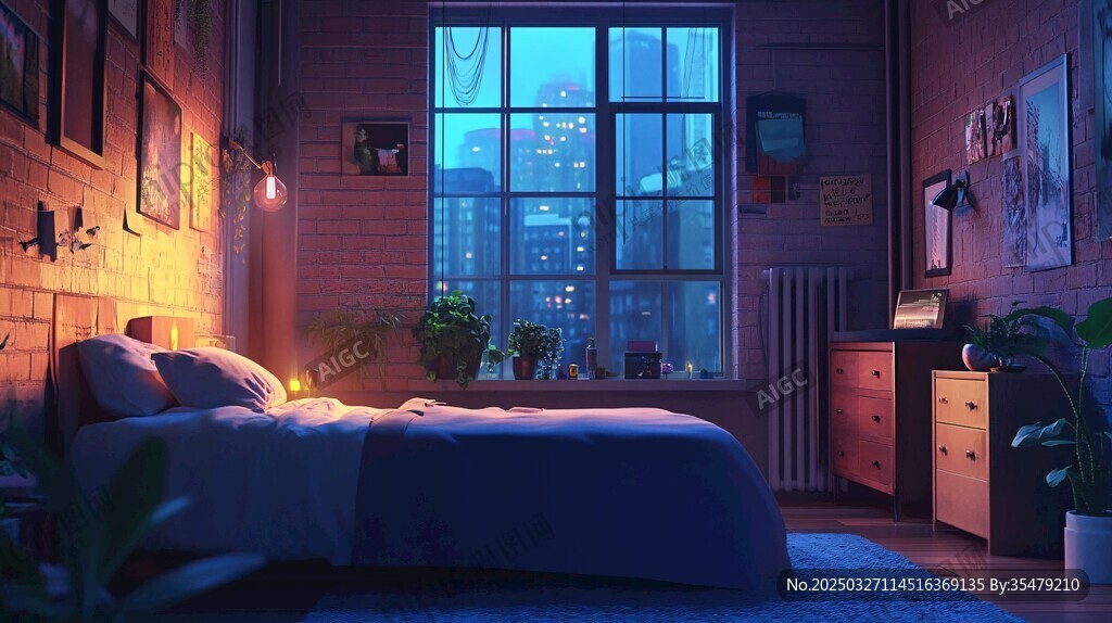 溫馨臥室夜景展現(xiàn)靜謐氛圍