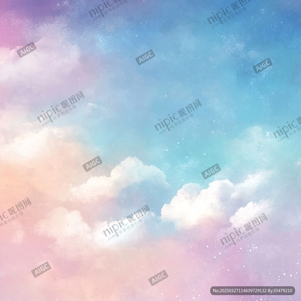 夢(mèng)幻彩云天空背景圖