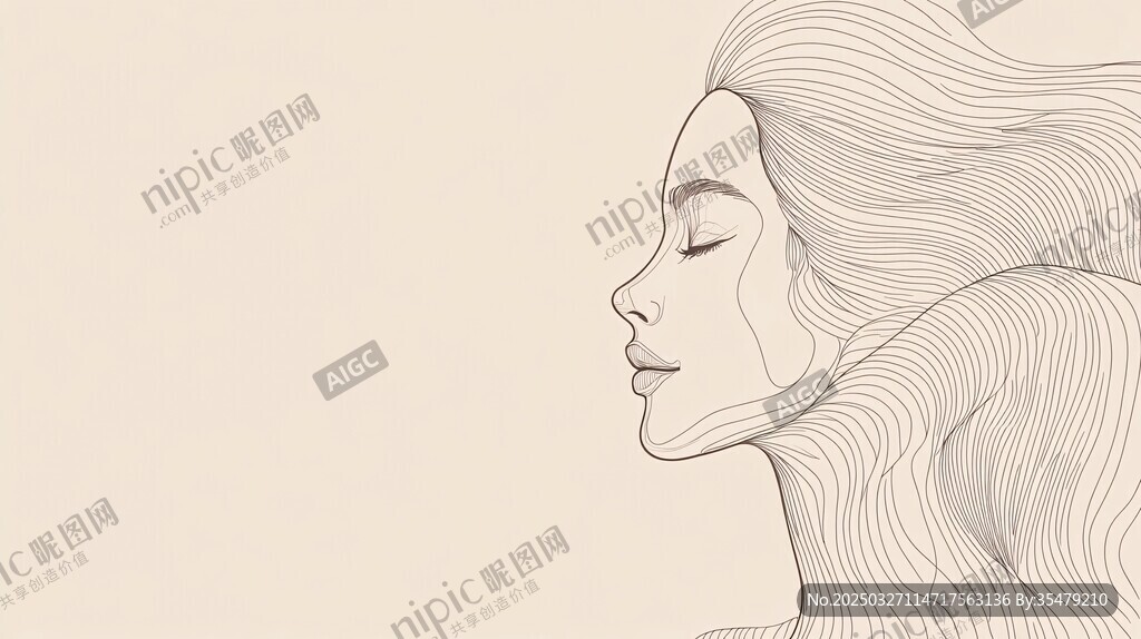 飄逸長發(fā)女性的唯美側(cè)影