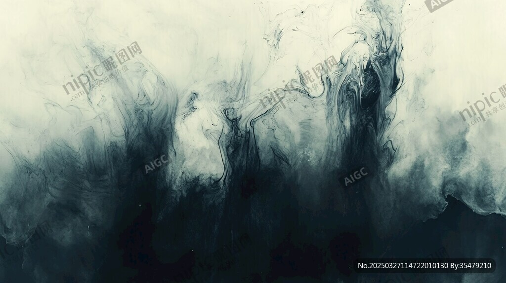 水墨煙霧抽象藝術(shù)畫面