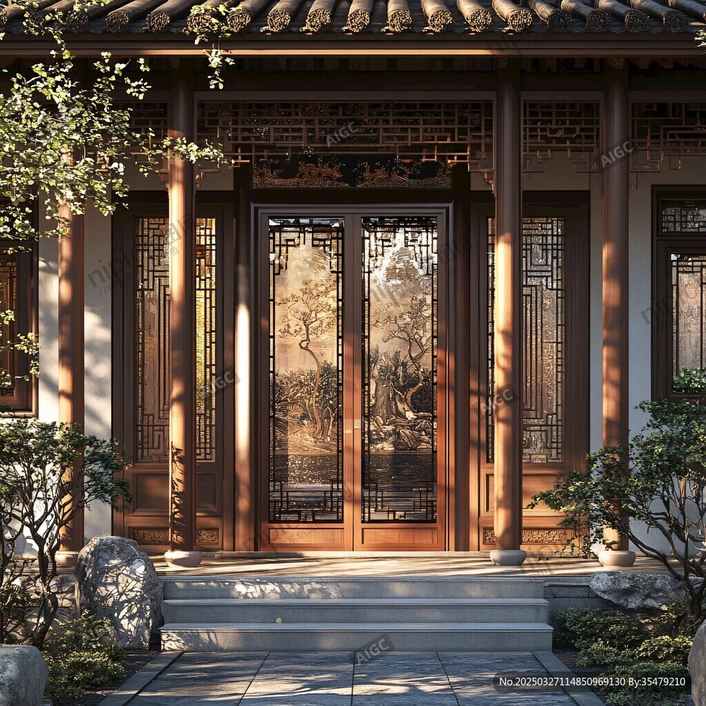 中式古典宅院雅致大門