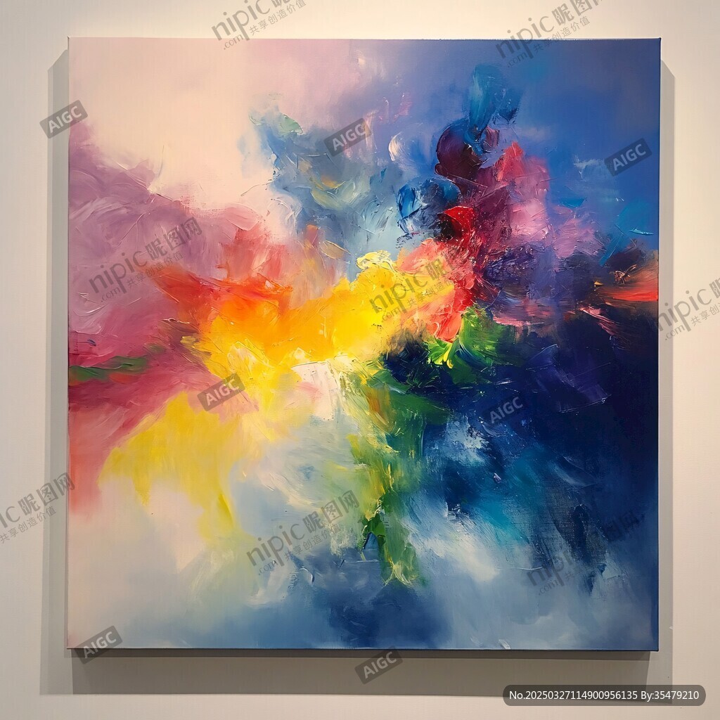 絢麗抽象油畫藝術作品