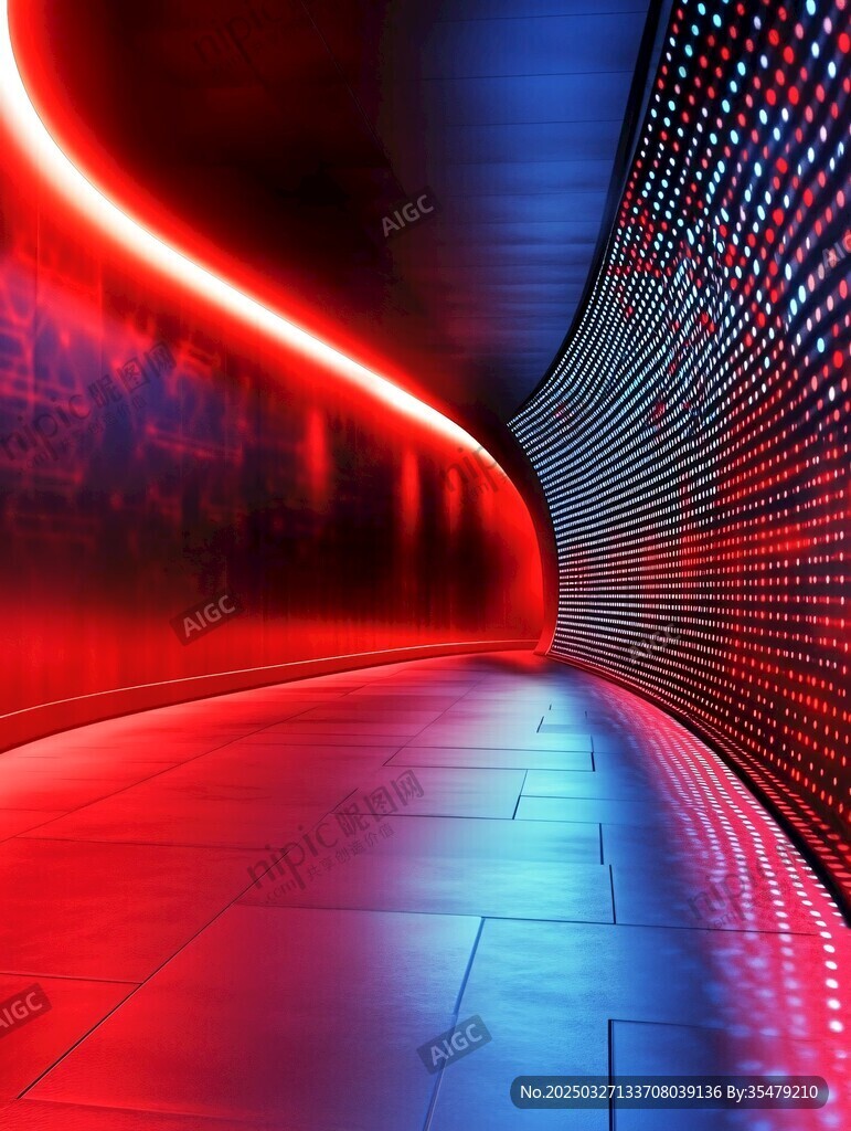 未來感科技感十足的光影隧道