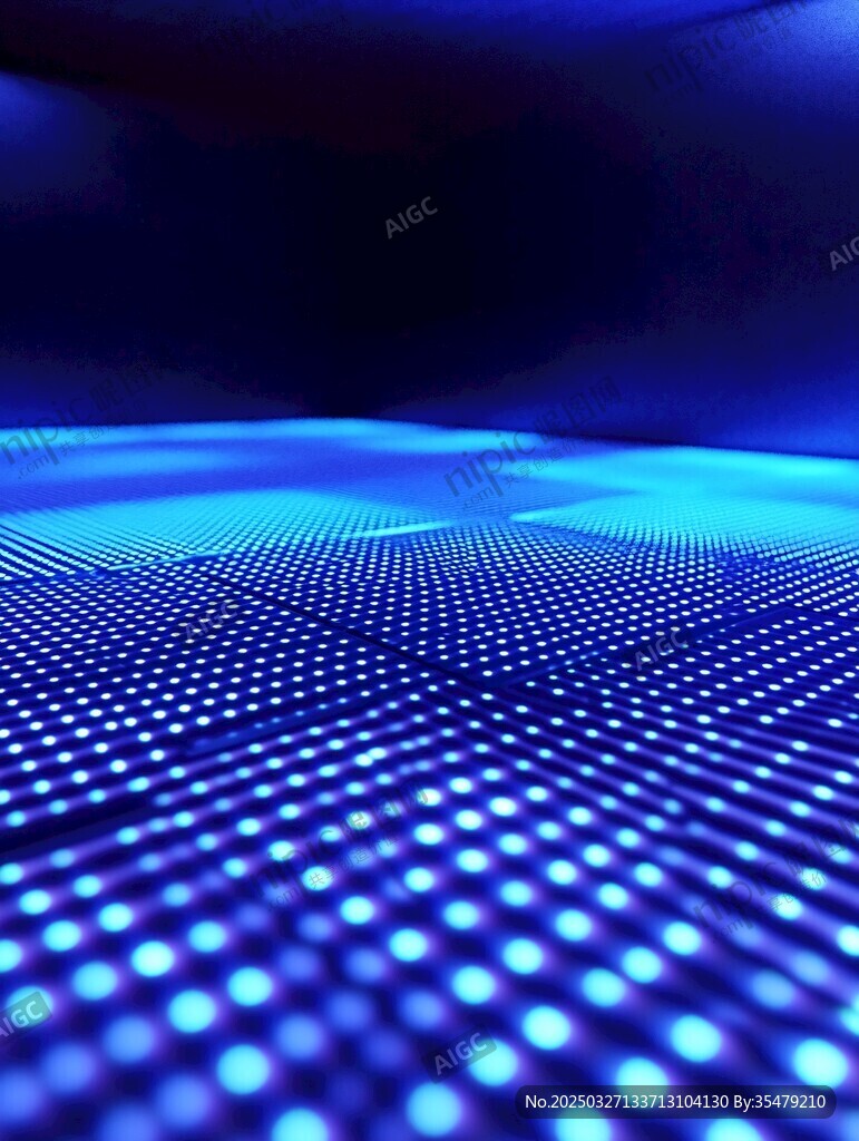 藍色科技感點狀光影背景