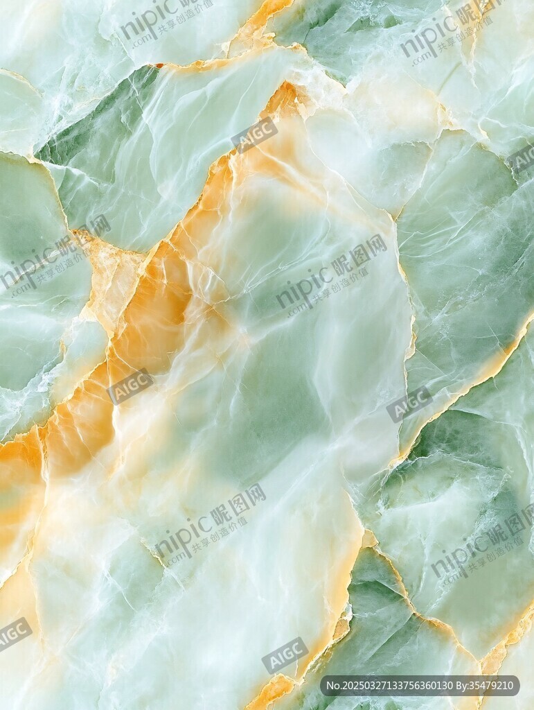 淡綠金黃交織玉石紋理