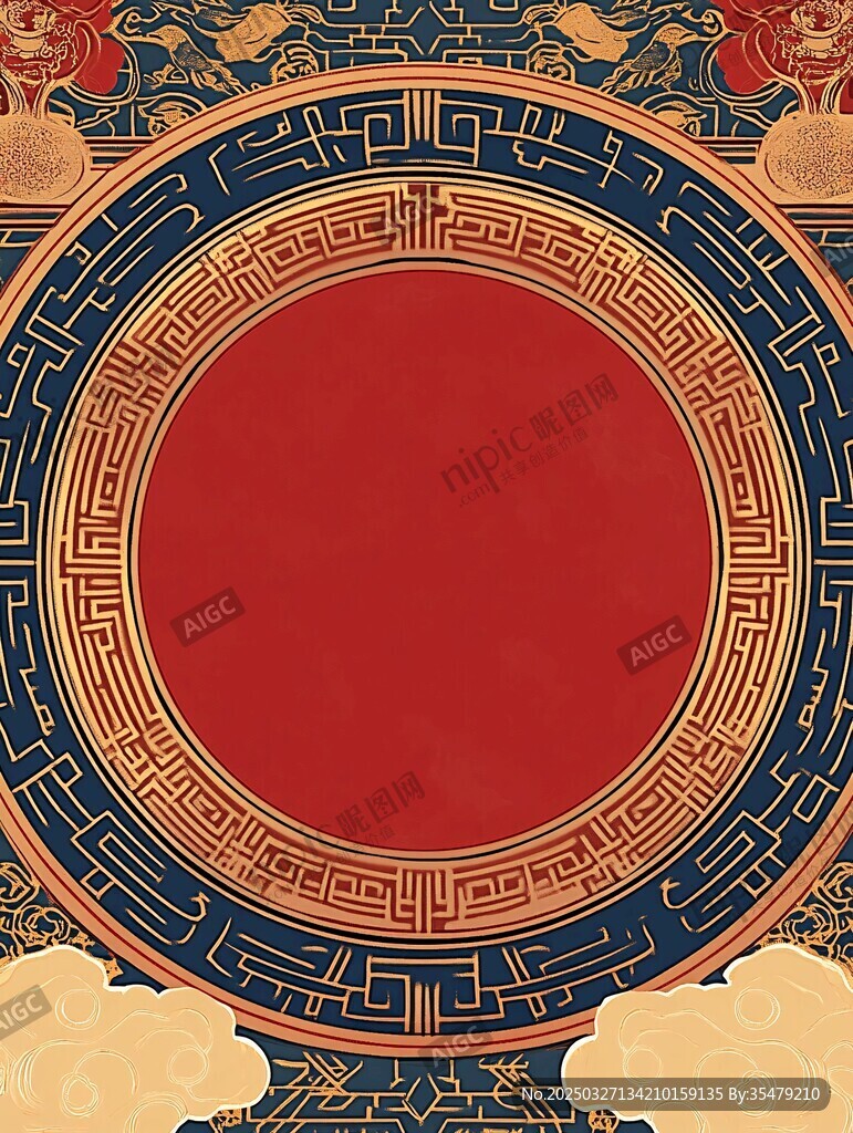 中式傳統邊框古典裝飾圖案