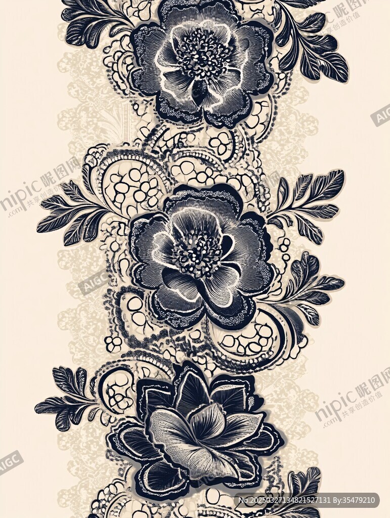復古蕾絲花卉圖案紋理