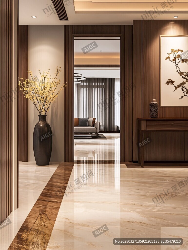 中式雅致玄關(guān)室內(nèi)空間展示
