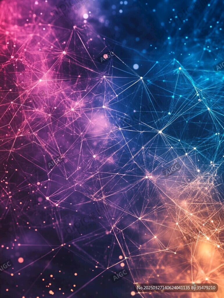 夢幻科技感的網絡連接圖案