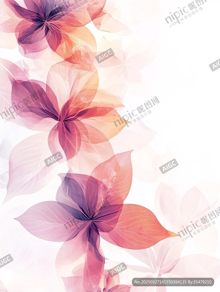 夢幻漸變花朵背景圖