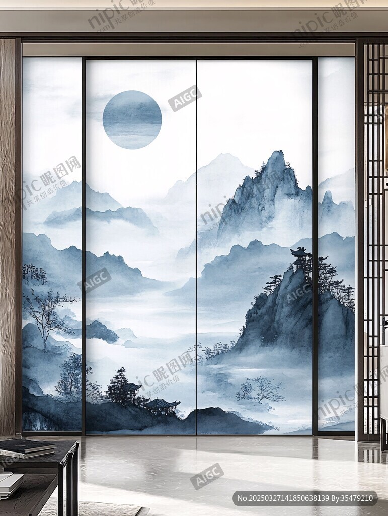 中式山水屏風 盡顯東方韻味