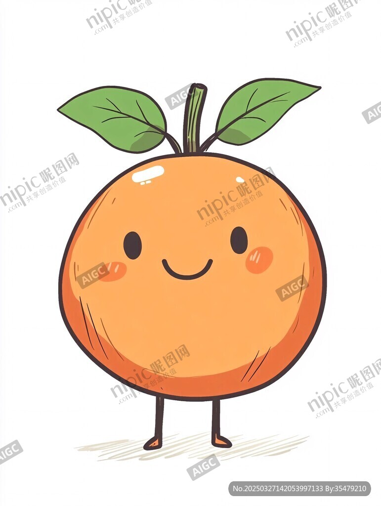 可愛擬人橙子卡通形象