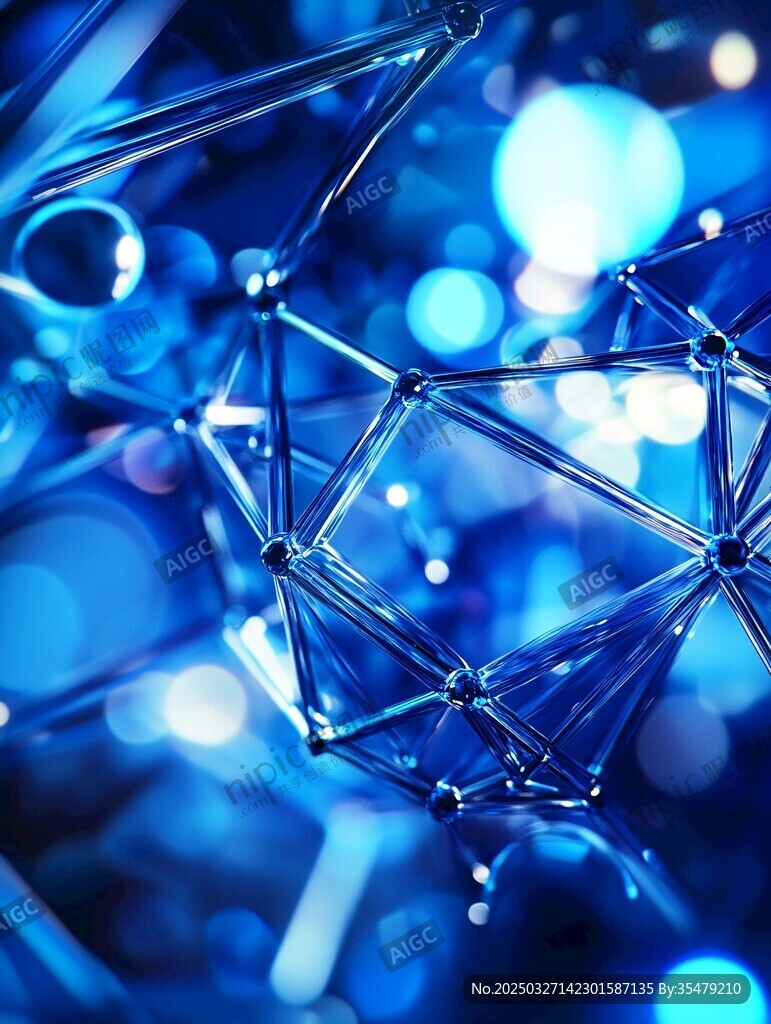 藍色科技感分子結(jié)構(gòu)圖像