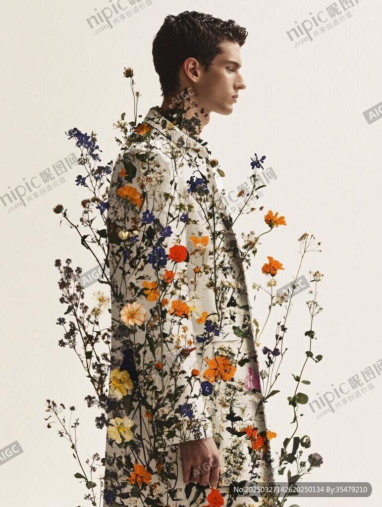 繁花簇?fù)淼臅r(shí)尚男士形象