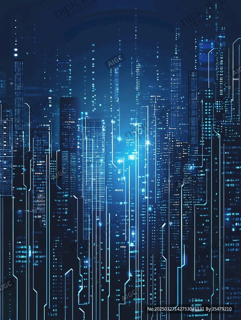 未來(lái)科技感的虛擬城市景觀