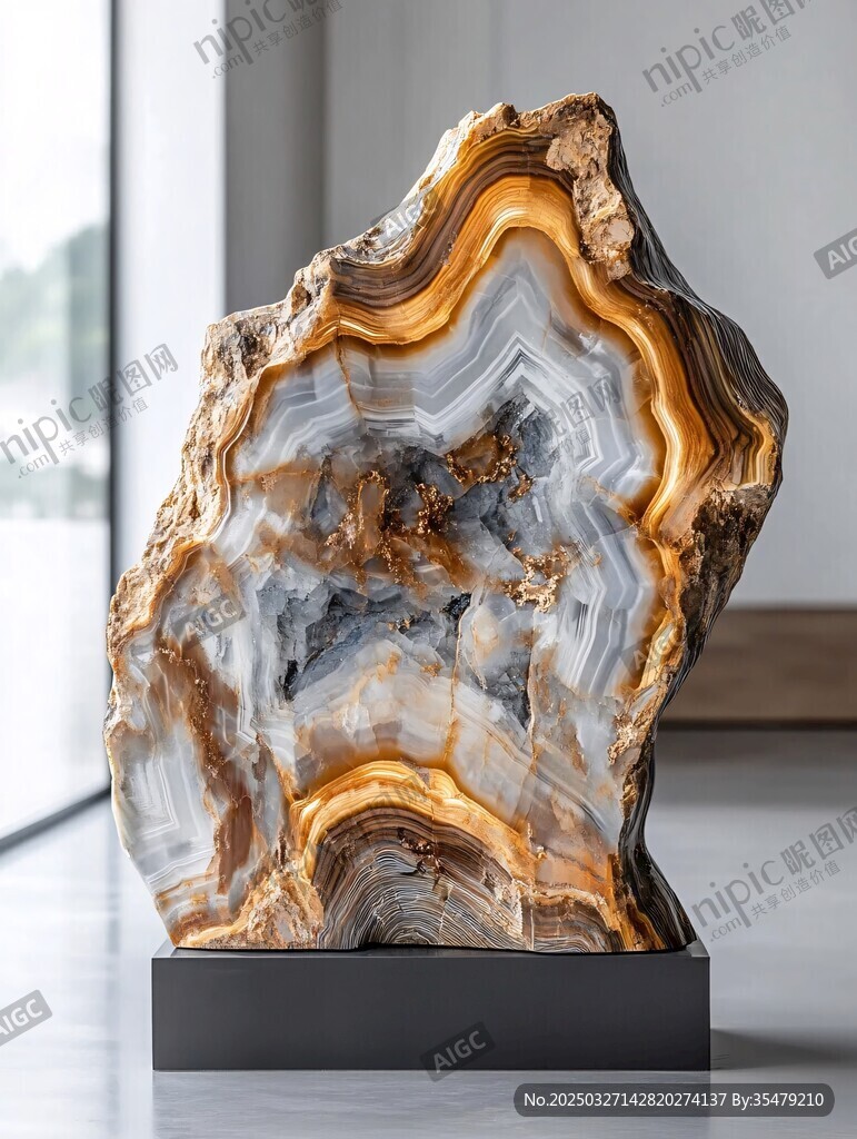 天然瑪瑙擺件 紋理絢麗