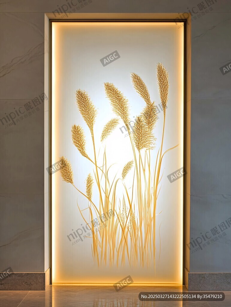 麥穗藝術(shù)玻璃裝飾墻