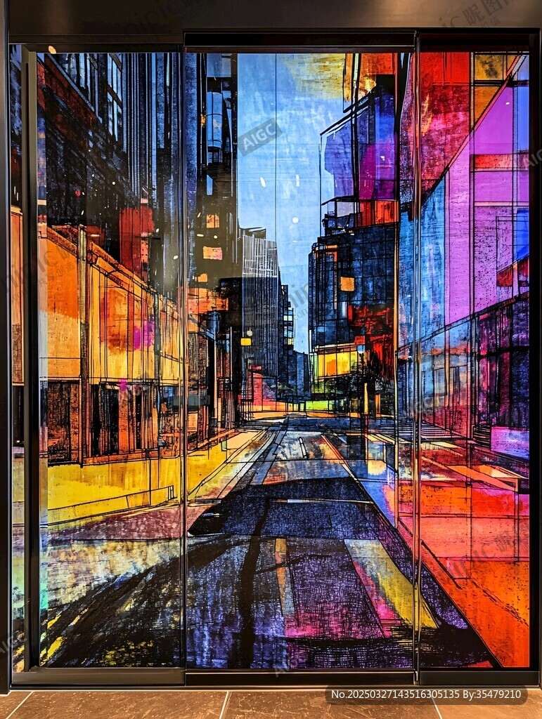 都市幻彩街景藝術畫作