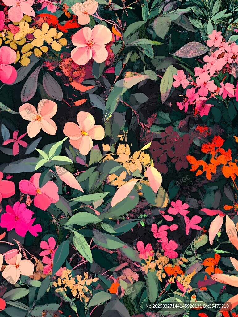 繽紛花卉圖案背景