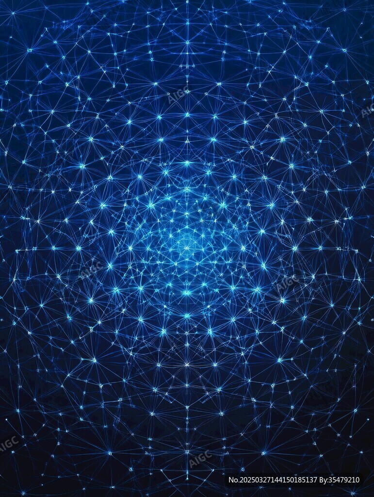科技感藍色網(wǎng)絡連線背景圖