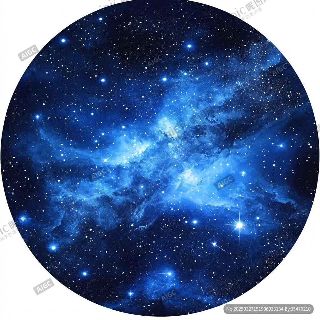 夢幻藍色星空宇宙圖景