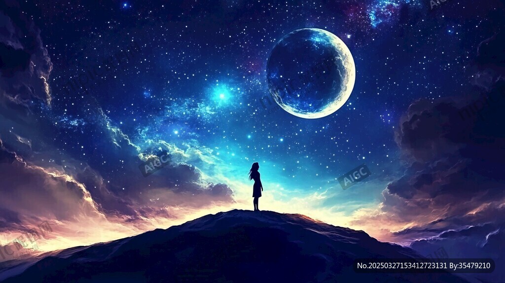 仰望星空的孤獨(dú)身影