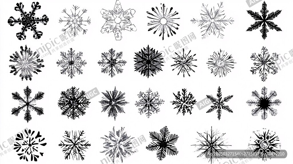 多樣雪花圖案集合