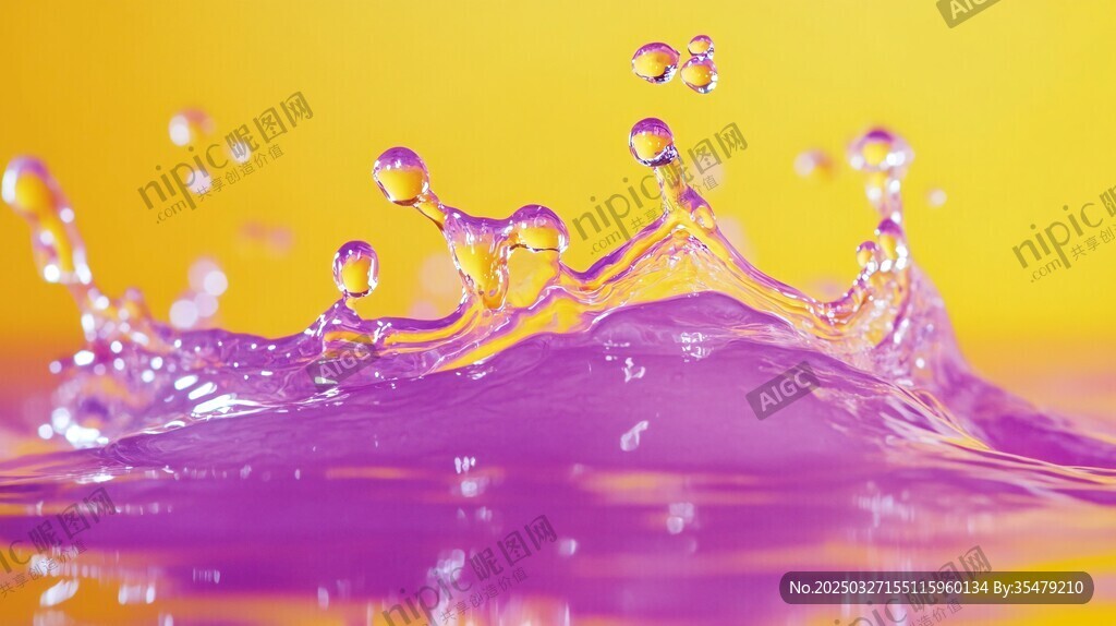 紫色水花綻放瞬間