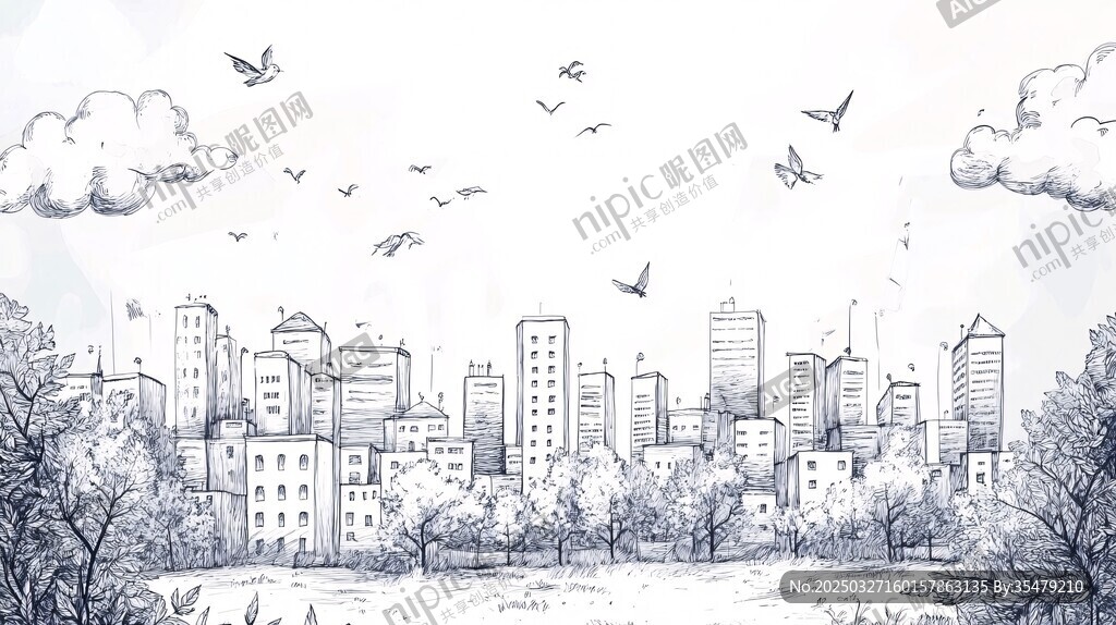 城市與自然和諧共生景象
