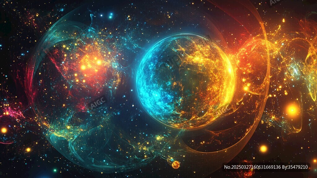 夢幻宇宙星球絢麗景象