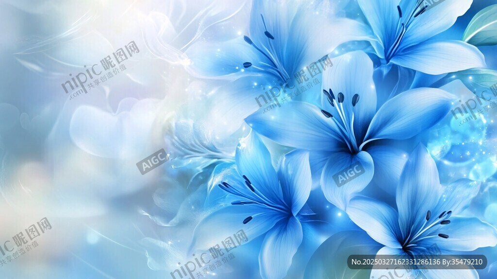 夢幻藍花背景圖