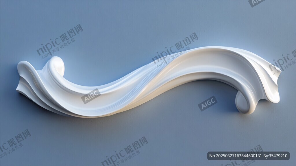 白色裝飾性石膏曲線造型