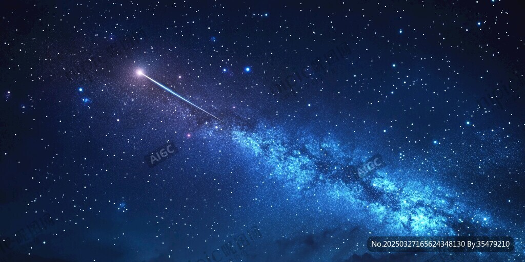 夜空中的流星與璀璨星河
