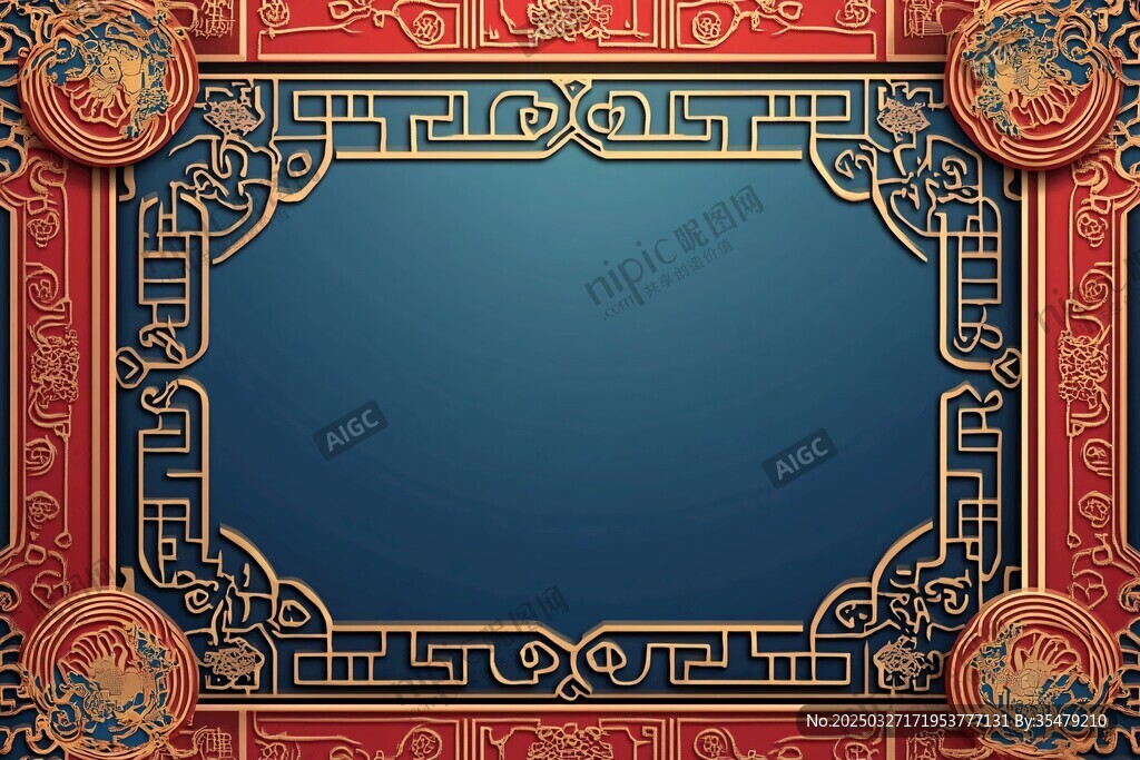 中式古典邊框背景圖